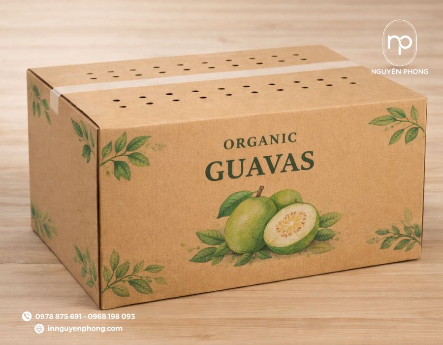 Thùng carton đựng ổi thiết kế nổi bật